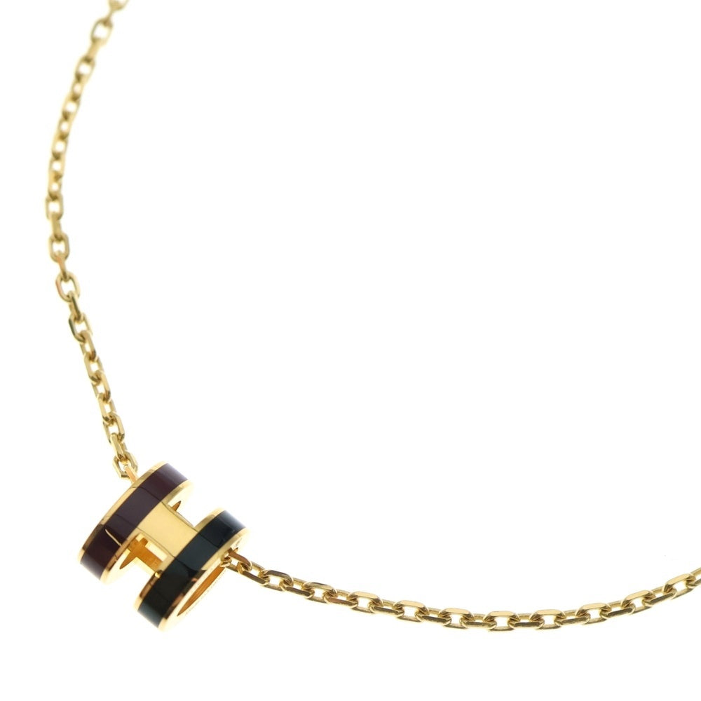 HERMES(エルメス) ポップアッシュ・ミニ ロカバール ネックレス ゴールド/ブラック/ボルドー