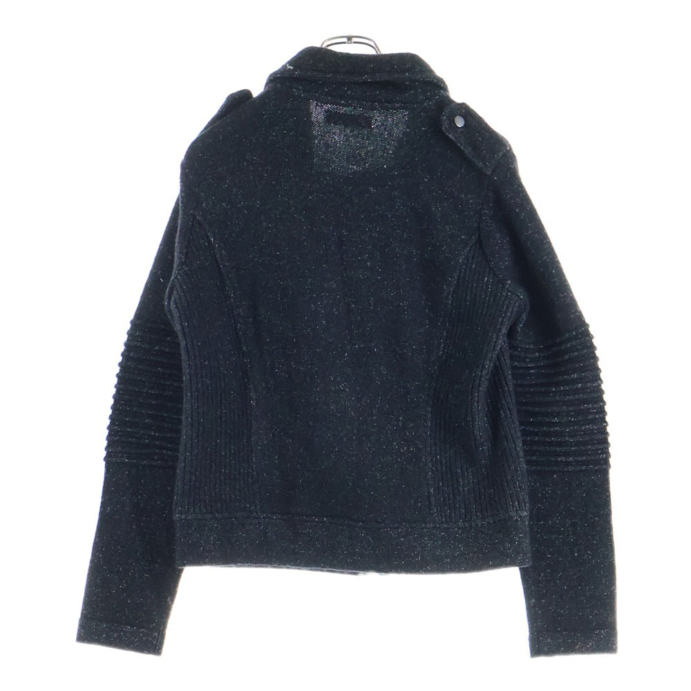 DIESEL(ディーゼル) ライダース デザインニット ジャケット ブラック