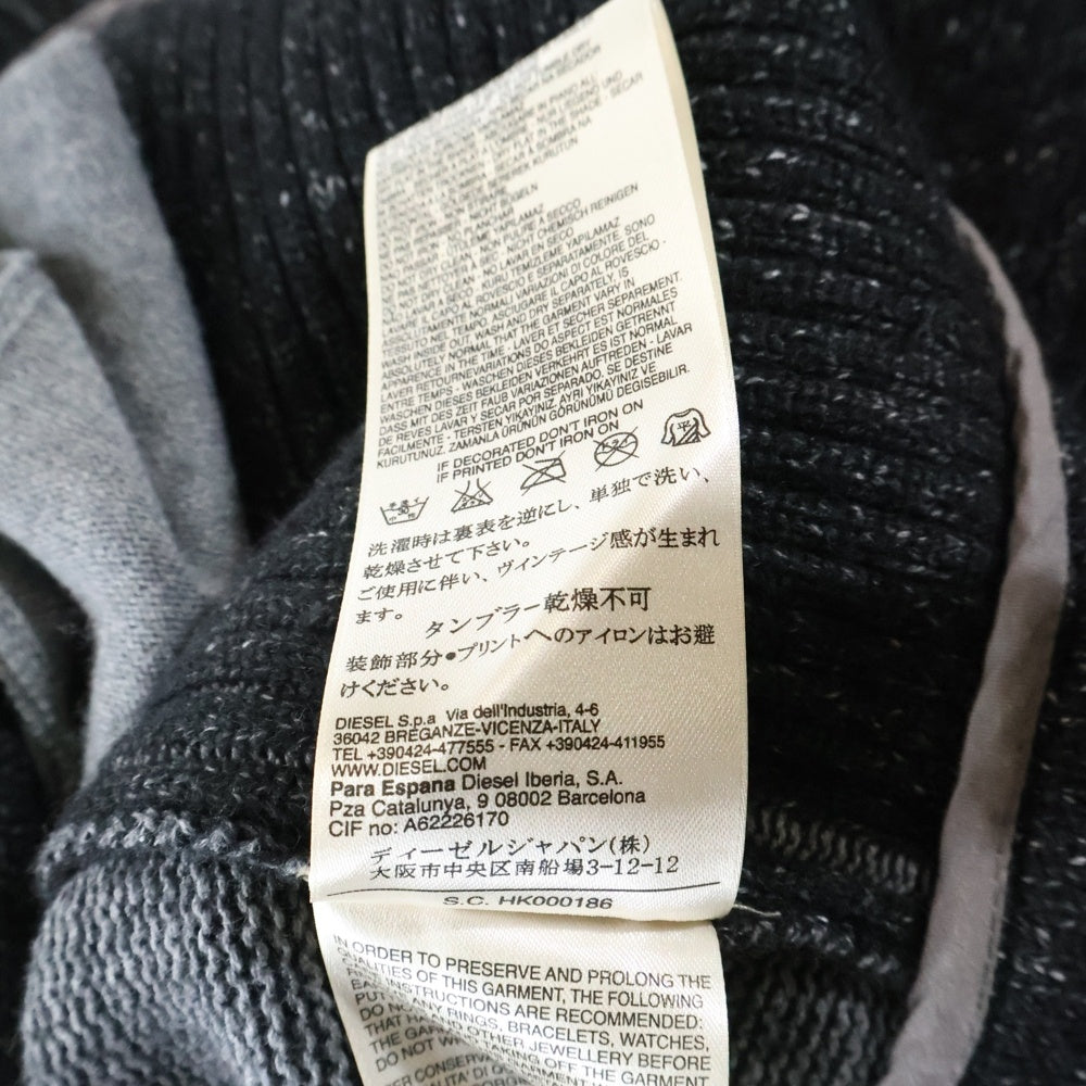 DIESEL(ディーゼル) ライダース デザインニット ジャケット ブラック