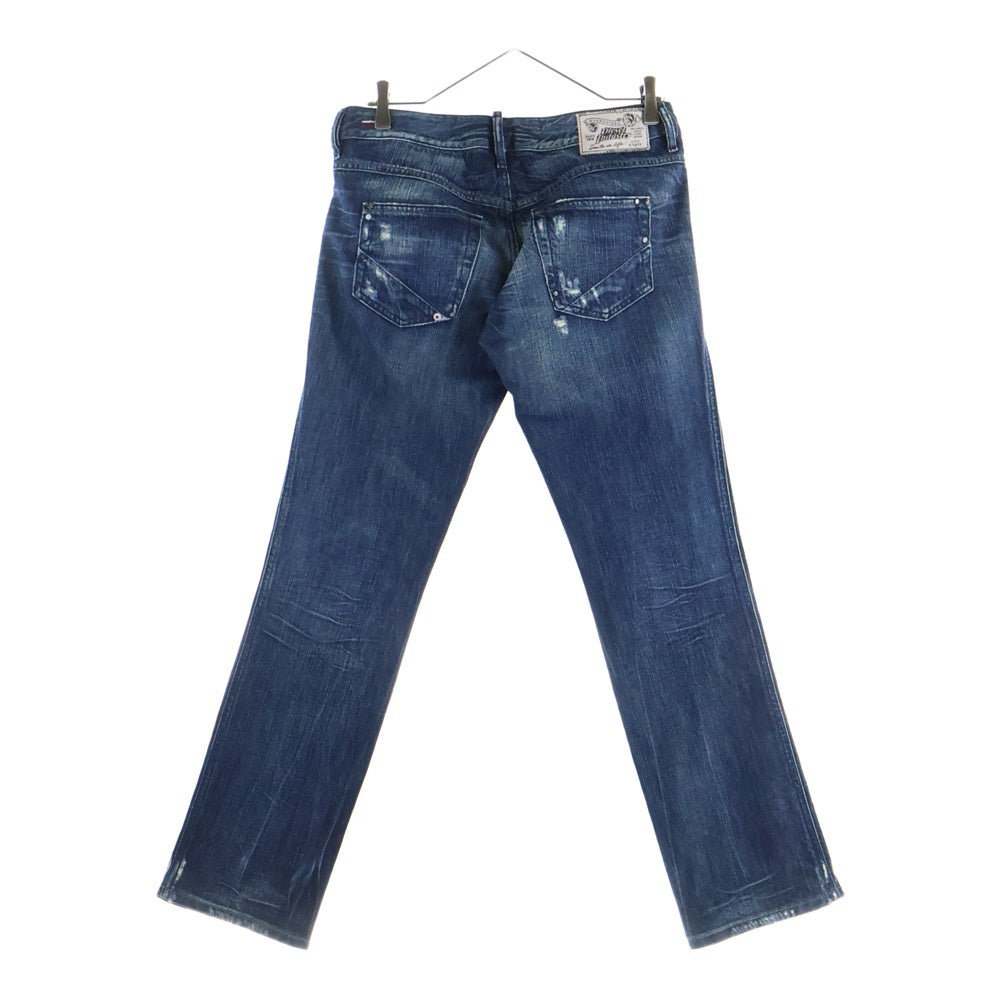 DIESEL(ディーゼル) LHELA ダメージ加工 ジップフライ スキニーデニムパンツ インディゴ