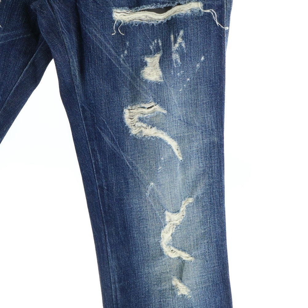 DIESEL(ディーゼル) LHELA ダメージ加工 ジップフライ スキニーデニムパンツ インディゴ