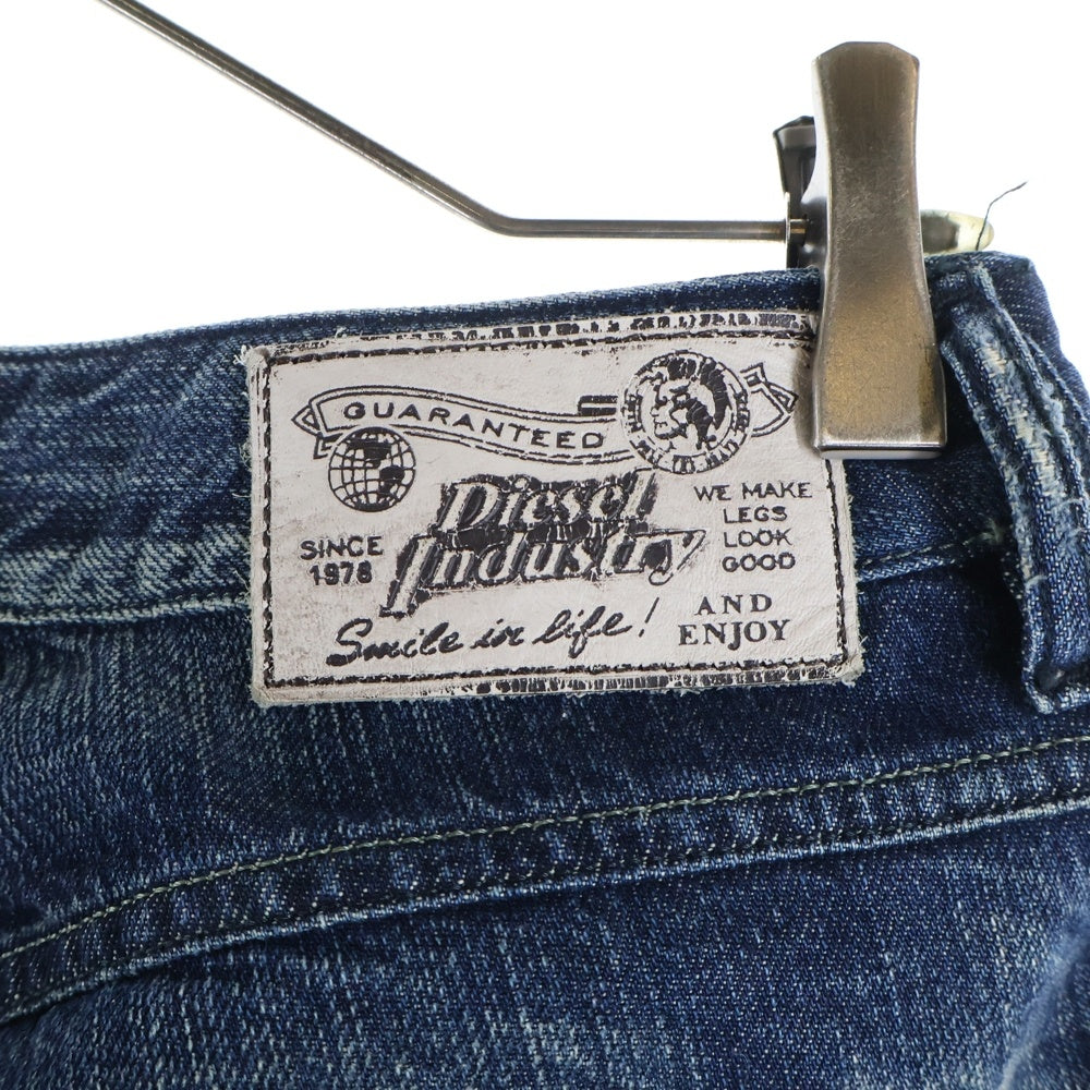 DIESEL(ディーゼル) LHELA ダメージ加工 ジップフライ スキニーデニムパンツ インディゴ