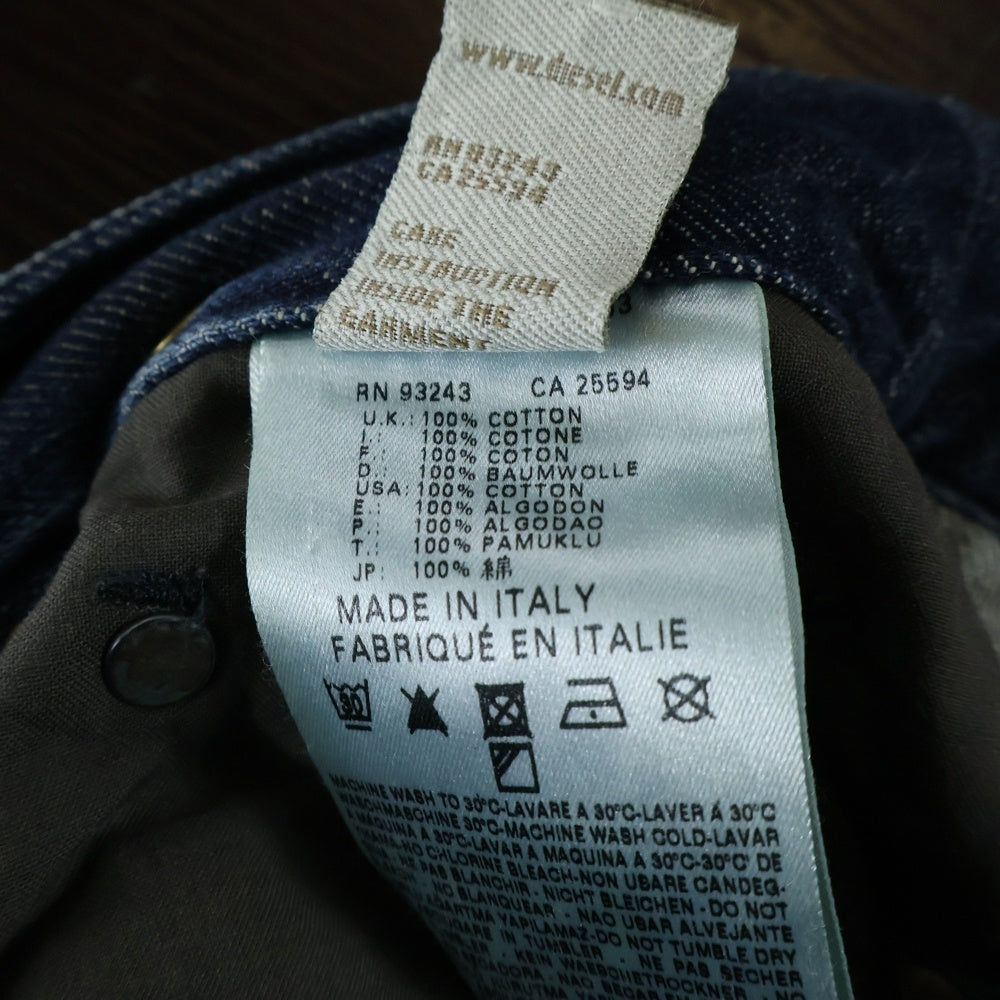 DIESEL(ディーゼル) LHELA ダメージ加工 ジップフライ スキニーデニムパンツ インディゴ