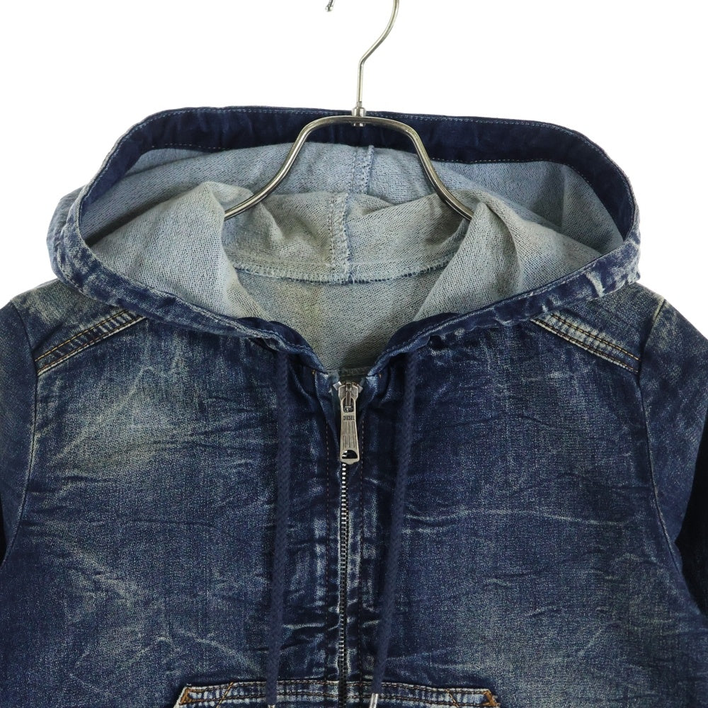 DIESEL(ディーゼル) ジップアップ フーデッド デニム ジャケット インディゴ