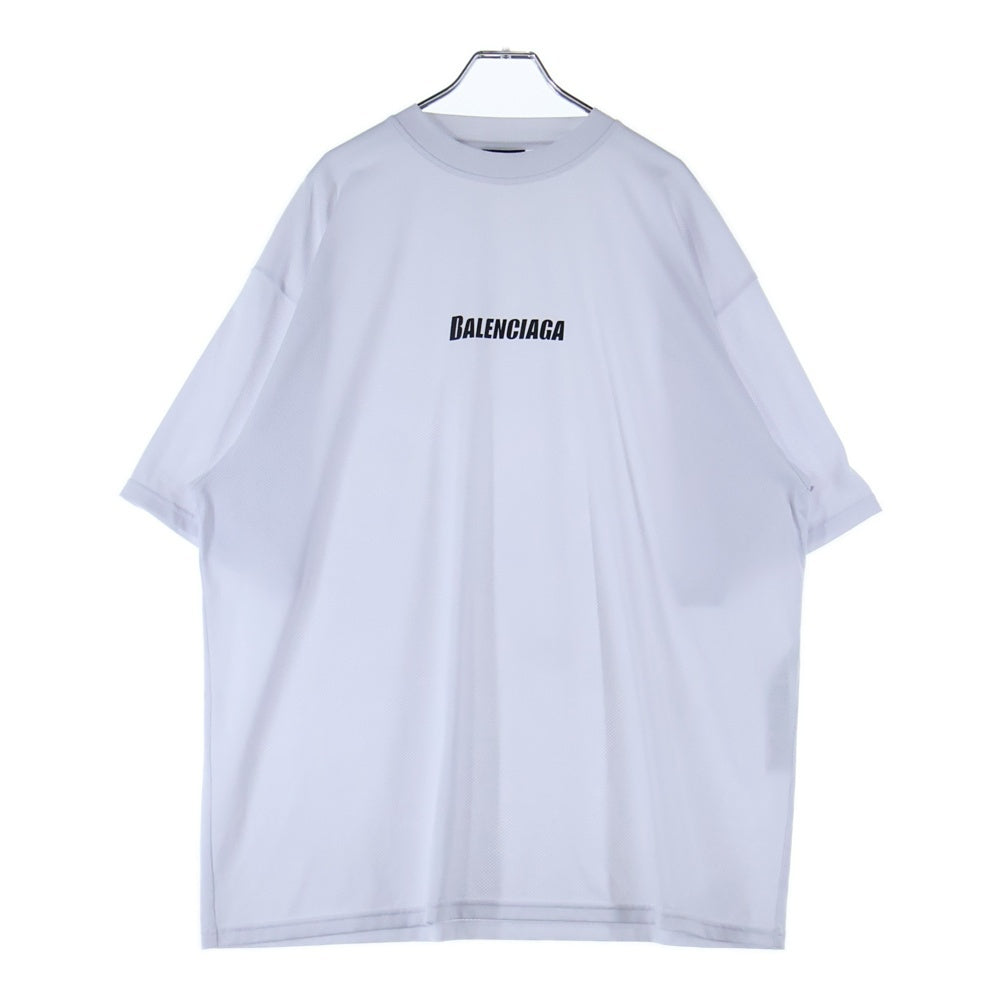 BALENCIAGA(バレンシアガ) 23SS SWIM T-SHIRT ロゴプリント メッシュ半袖Tシャツ カットソー ホワイト 657027