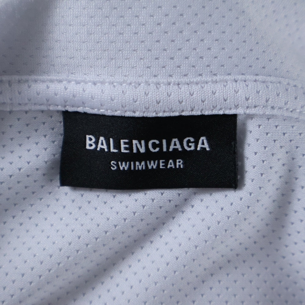 BALENCIAGA(バレンシアガ) 23SS SWIM T-SHIRT ロゴプリント メッシュ半袖Tシャツ カットソー ホワイト 657027