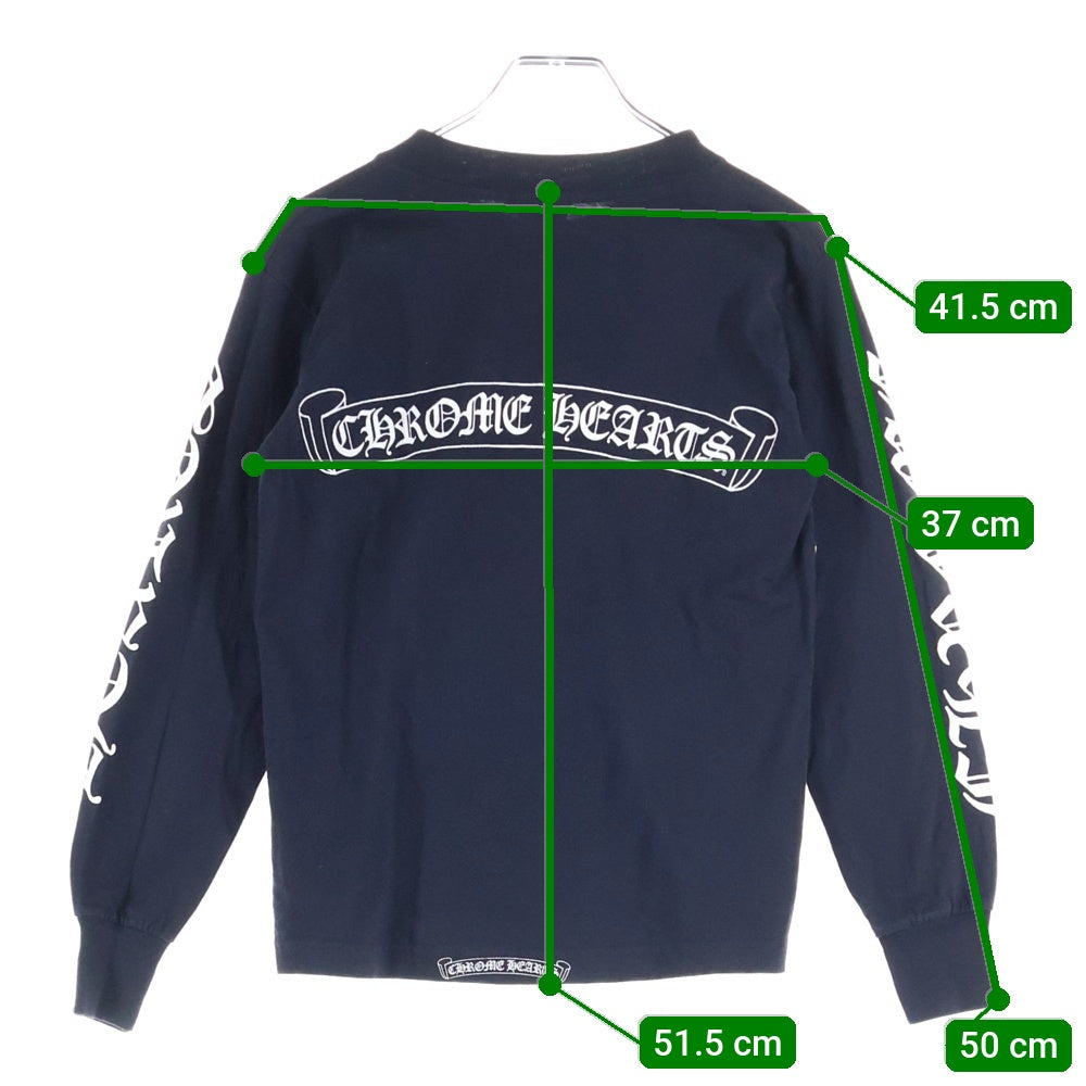 CHROME HEARTS(クロムハーツ) OLD VINE DGR L/S オールド ヴァインダガー プリント ロングスリーブカットソー 長袖Tシャツ ブラック レディース