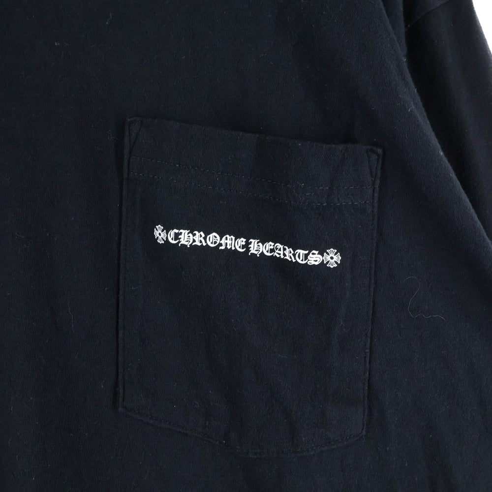 CHROME HEARTS(クロムハーツ) Fuck You L/S Pocket Tee ファックユーバック ロゴ ポケット付き クルーネック 長袖Tシャツ カットソー ブラック