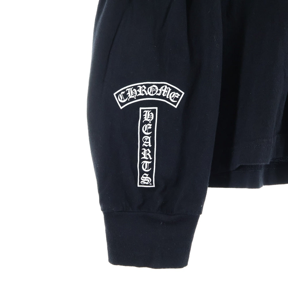 CHROME HEARTS(クロムハーツ) Fuck You L/S Pocket Tee ファックユーバック ロゴ ポケット付き クルーネック 長袖Tシャツ カットソー ブラック