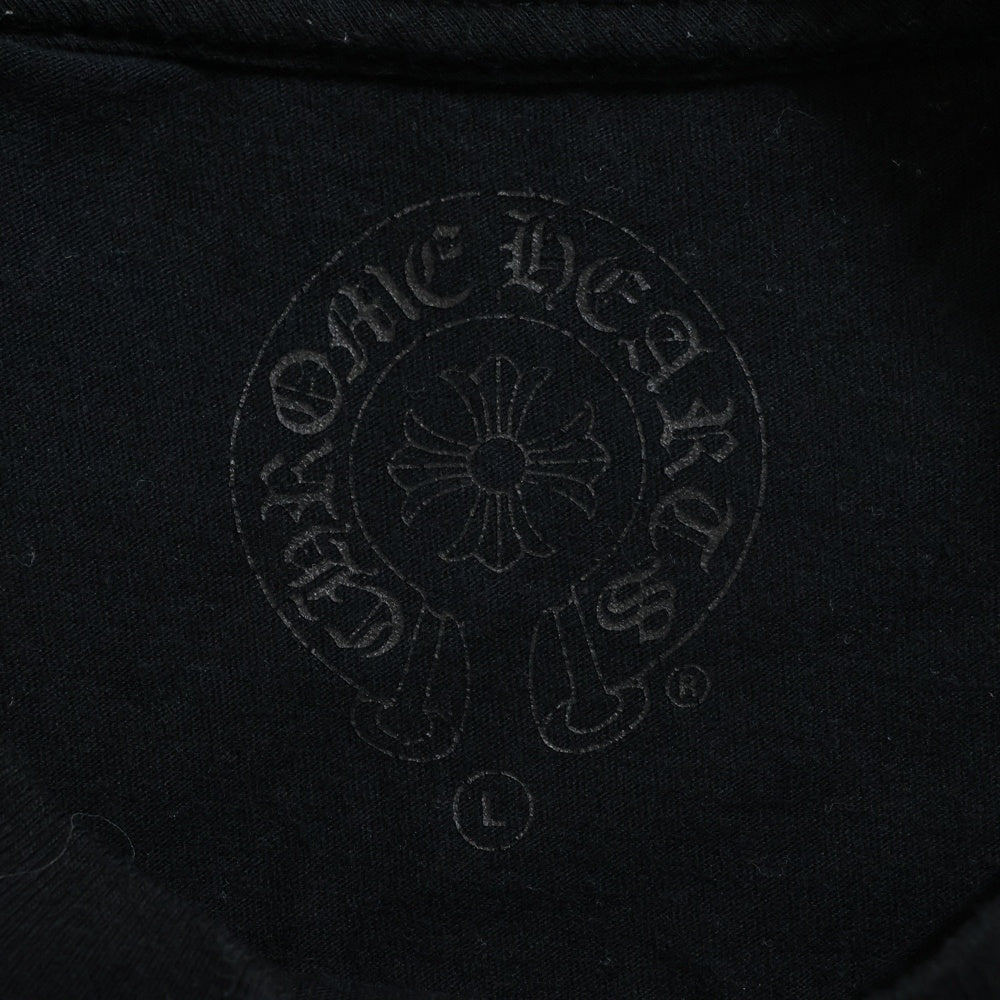 CHROME HEARTS(クロムハーツ) Fuck You L/S Pocket Tee ファックユーバック ロゴ ポケット付き クルーネック 長袖Tシャツ カットソー ブラック