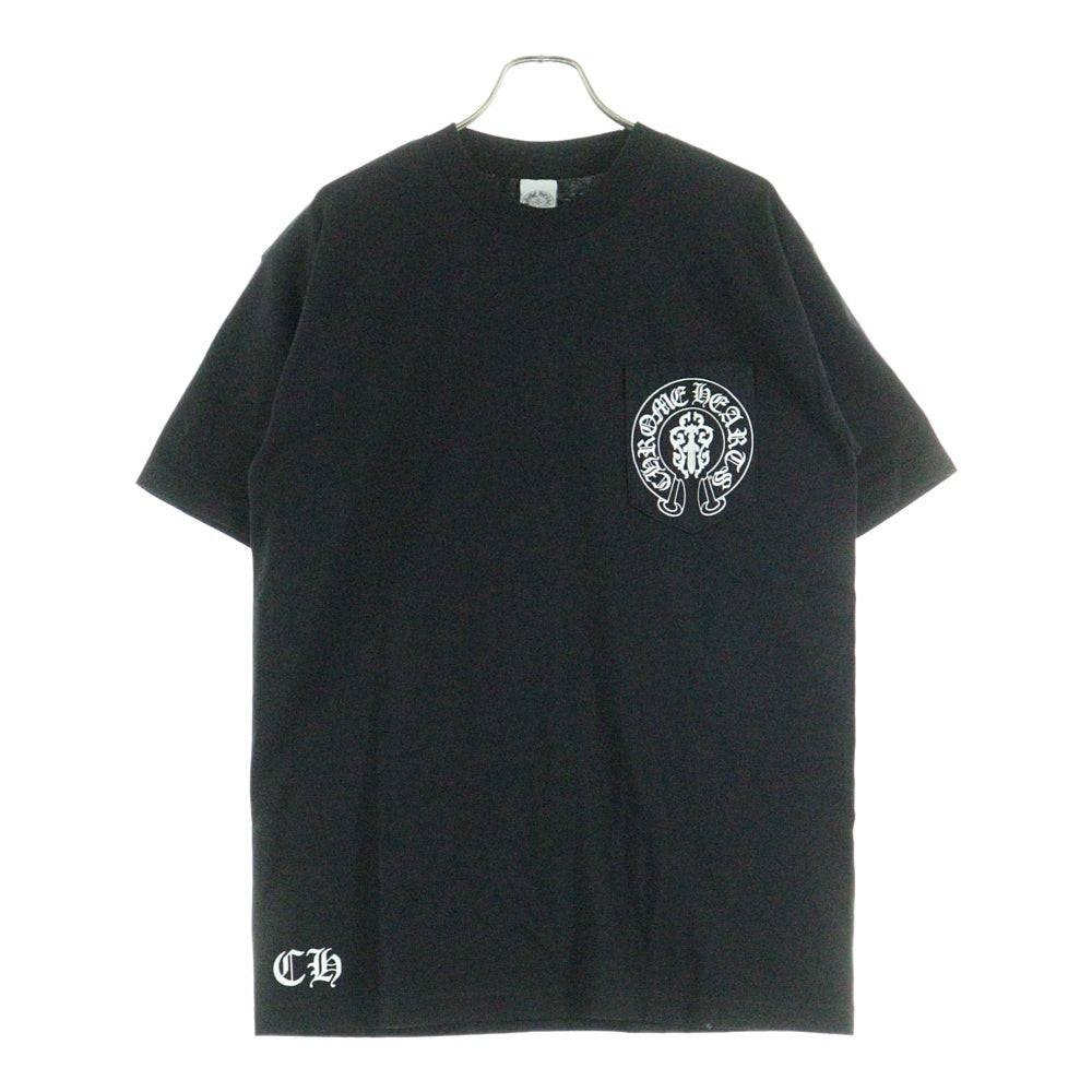 CHROME HEARTS(クロムハーツ) OLD AMERICAN FLAG TEE オールド アメリカンフラッグTシャツ 星条旗 ホースシュープリント 半袖カットソー ブラック