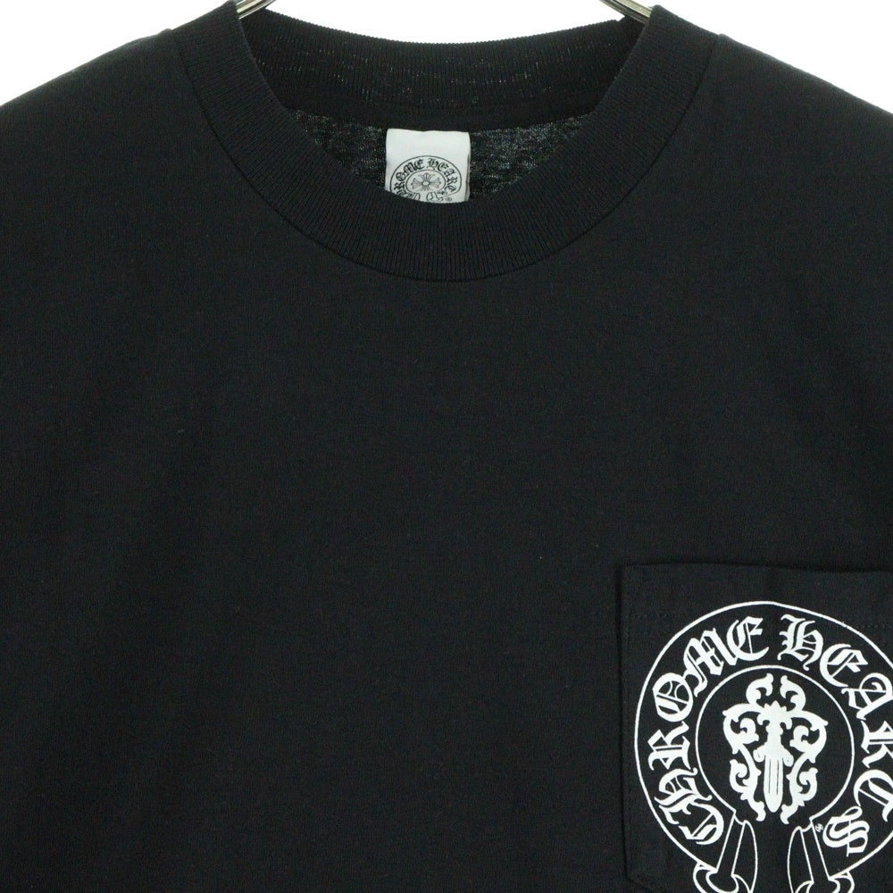 CHROME HEARTS(クロムハーツ) OLD AMERICAN FLAG TEE オールド アメリカンフラッグTシャツ 星条旗 ホースシュープリント 半袖カットソー ブラック