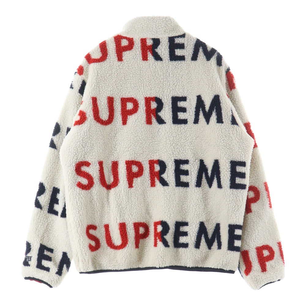 SUPREME(シュプリーム) 18AW Reversible Logo Fleece Jacket リバーシブル フリースジャケット ホワイト