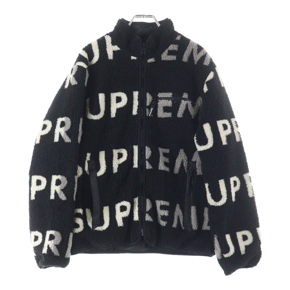 SUPREME(シュプリーム) 18AW Reversible Logo Fleece Jacket リバーシブル フリースジャケット ブラック