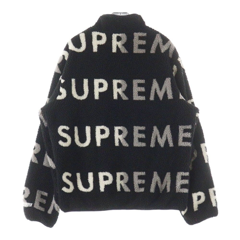 SUPREME(シュプリーム) 18AW Reversible Logo Fleece Jacket リバーシブル フリースジャケット ブラック