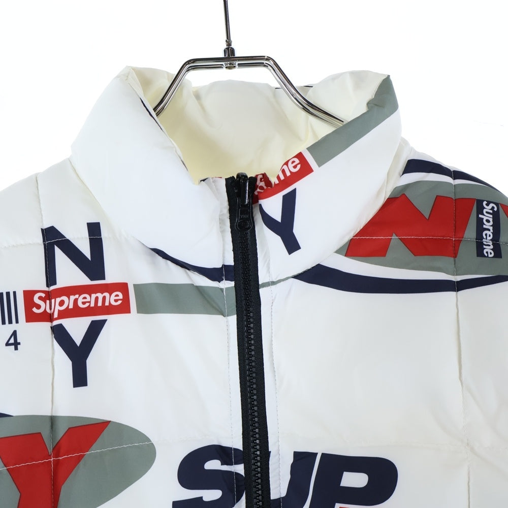 SUPREME(シュプリーム) 18AW NY Reversible Puffy Jacket フォトプリントリバーシブルジャケット ホワイト