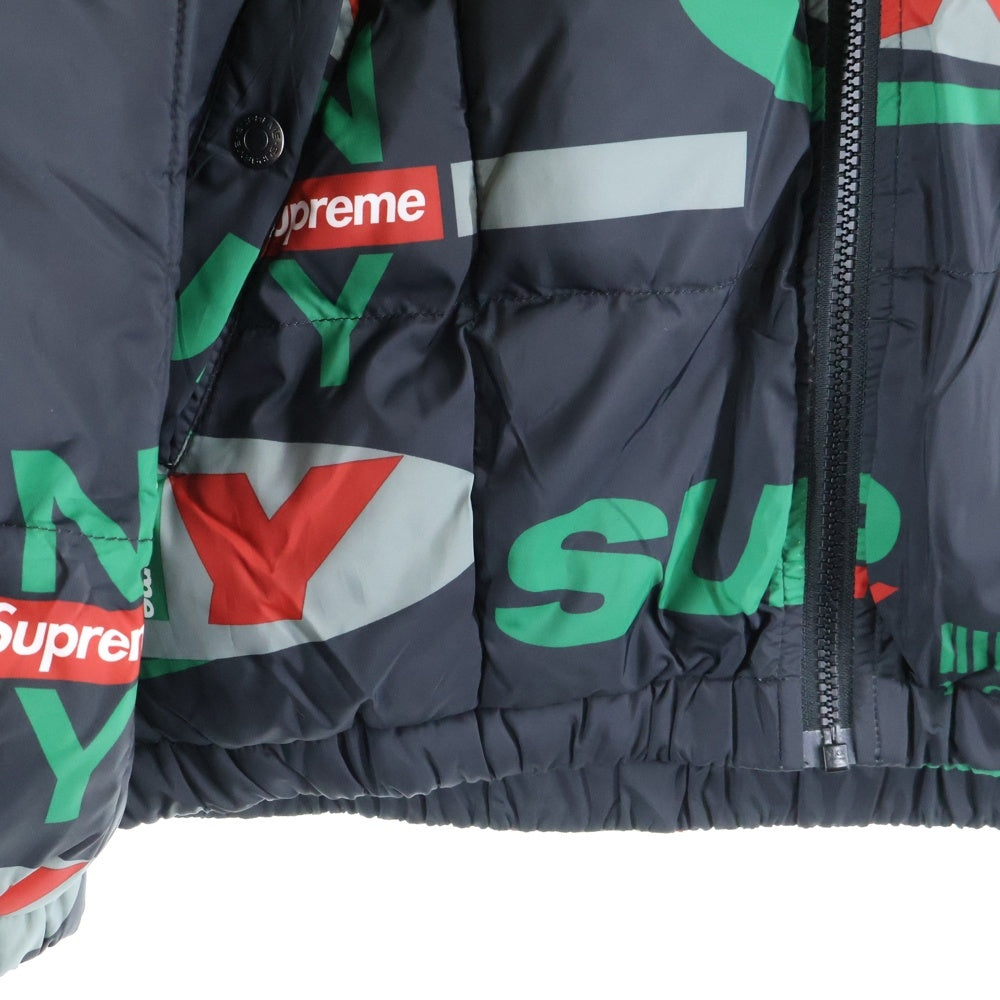 SUPREME(シュプリーム) 18AW NY Reversible Puffy Jacket フォトプリントリバーシブルジャケット ブラック