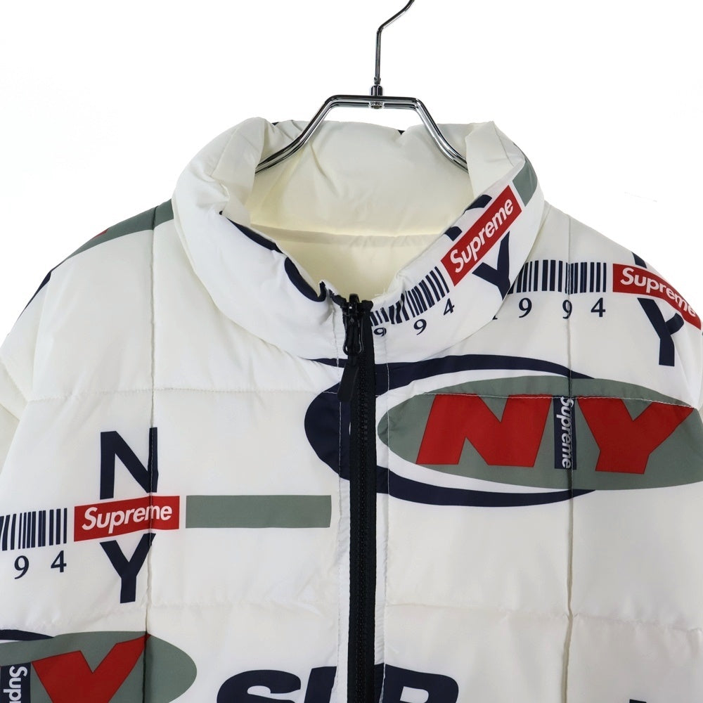 SUPREME(シュプリーム) 18AW NY Reversible Puffy Jacket フォトプリントリバーシブルジャケット ホワイト