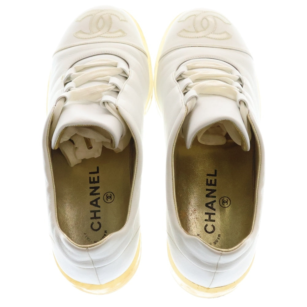 CHANEL(シャネル) ココマーク クリアソール レザー ローカットスニーカー ホワイト レディース A15946X01645