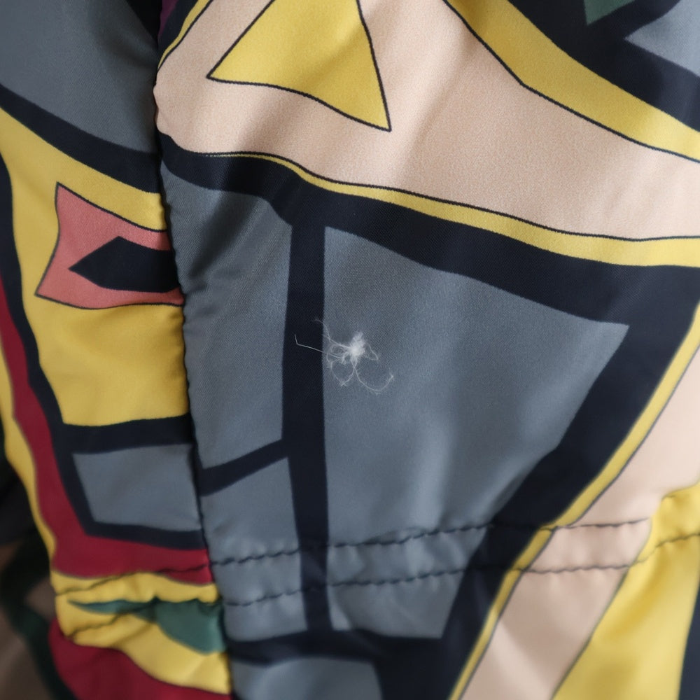 EMILIO PUCCI(エミリオプッチ) 総柄 ナイロン ファーフーデッド ダウンジャケット マルチ レディース 96YB03