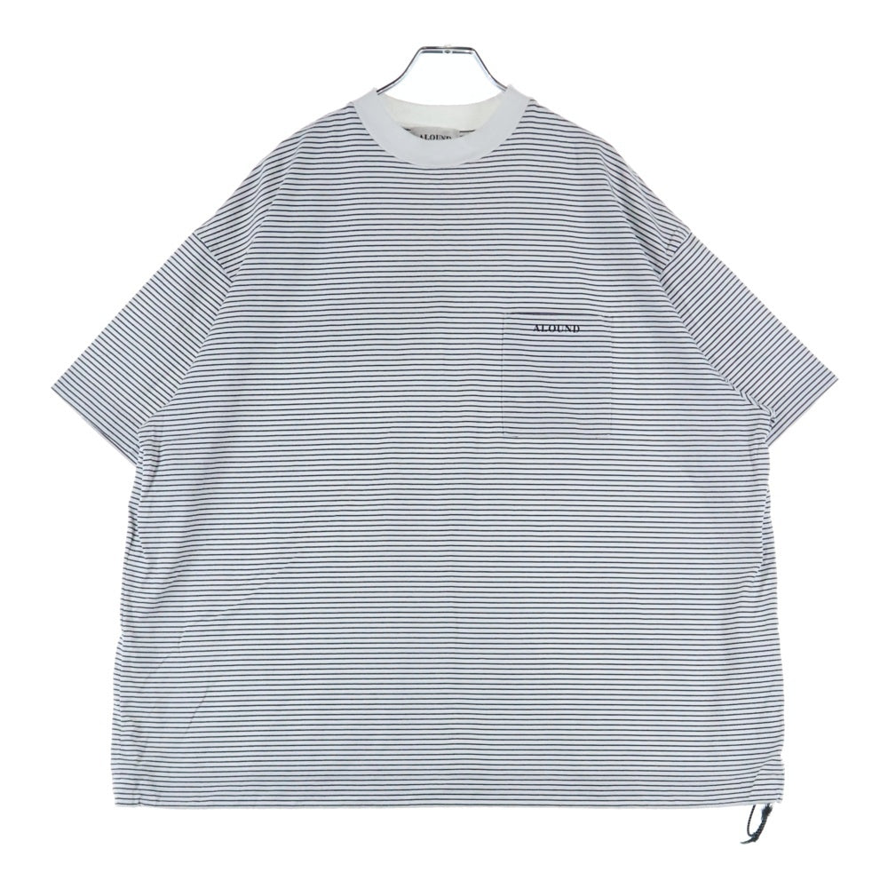 ALOUND(アラウンド) 24SS STRIPED OVERSIZE TEE オーバーサイズ ボーダー クルーネック Tシャツ ホワイト/ブラック