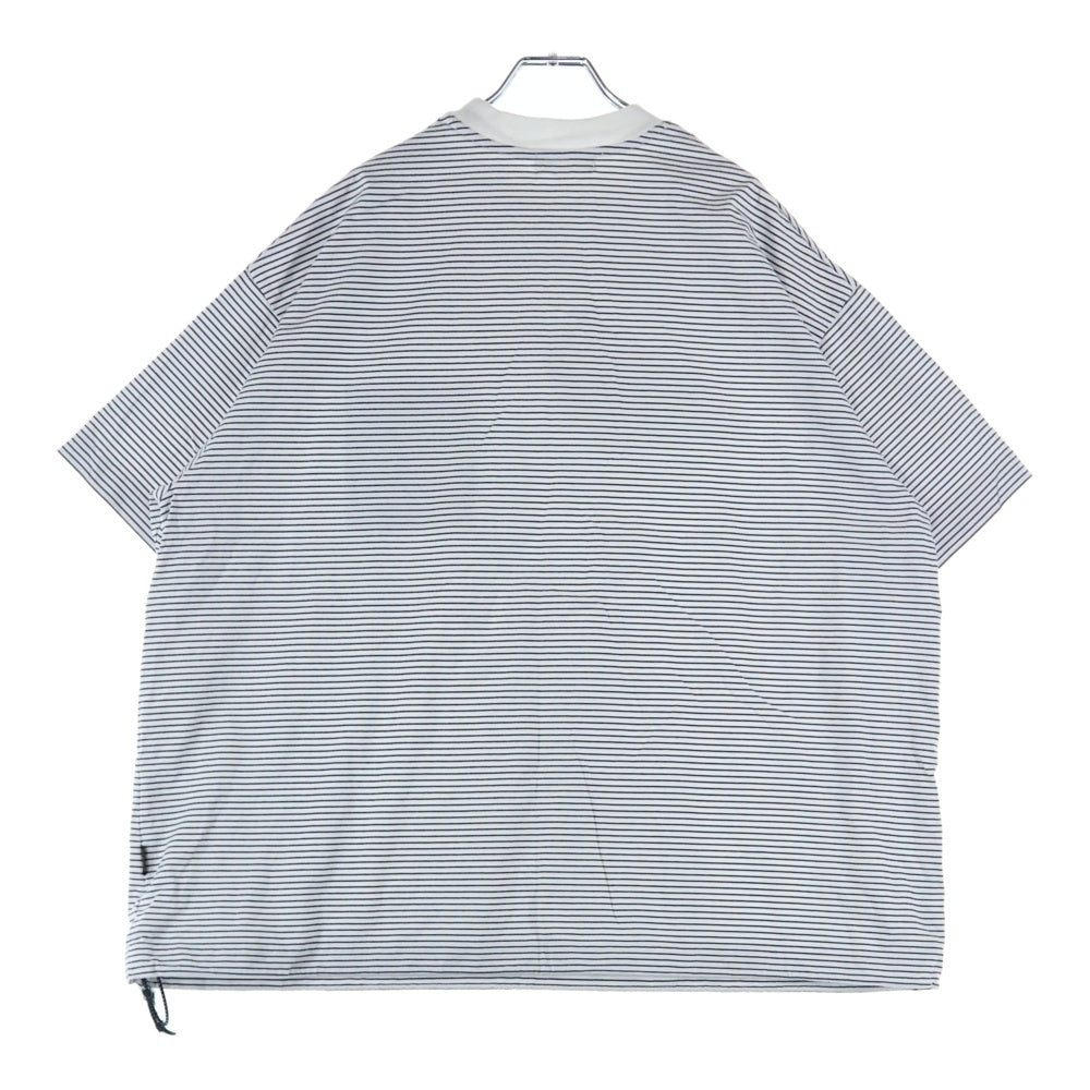 ALOUND(アラウンド) 24SS STRIPED OVERSIZE TEE オーバーサイズ ボーダー クルーネック Tシャツ ホワイト/ブラック