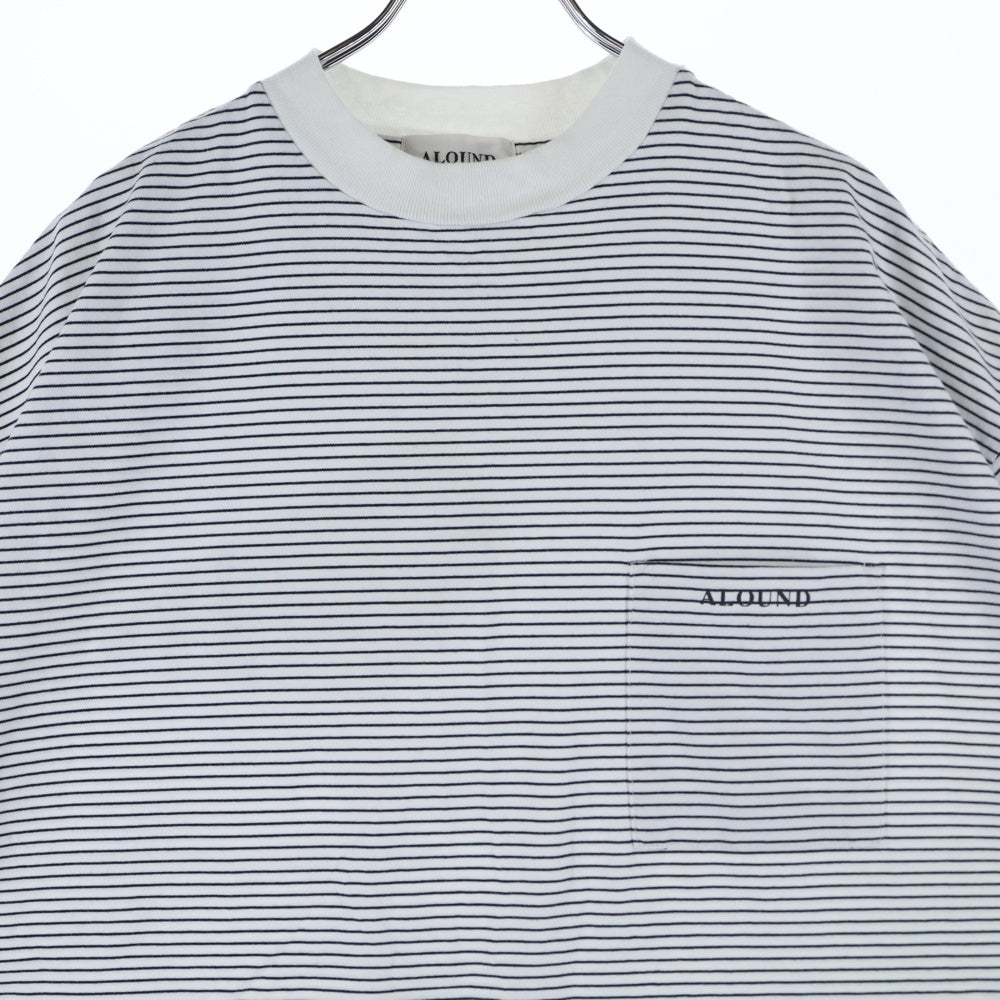 ALOUND(アラウンド) 24SS STRIPED OVERSIZE TEE オーバーサイズ ボーダー クルーネック Tシャツ ホワイト/ブラック