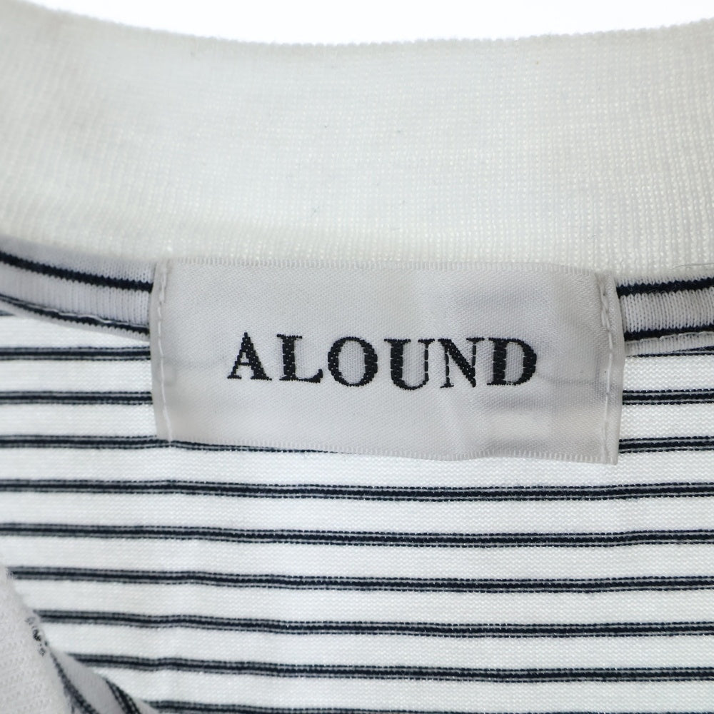 ALOUND(アラウンド) 24SS STRIPED OVERSIZE TEE オーバーサイズ ボーダー クルーネック Tシャツ ホワイト/ブラック