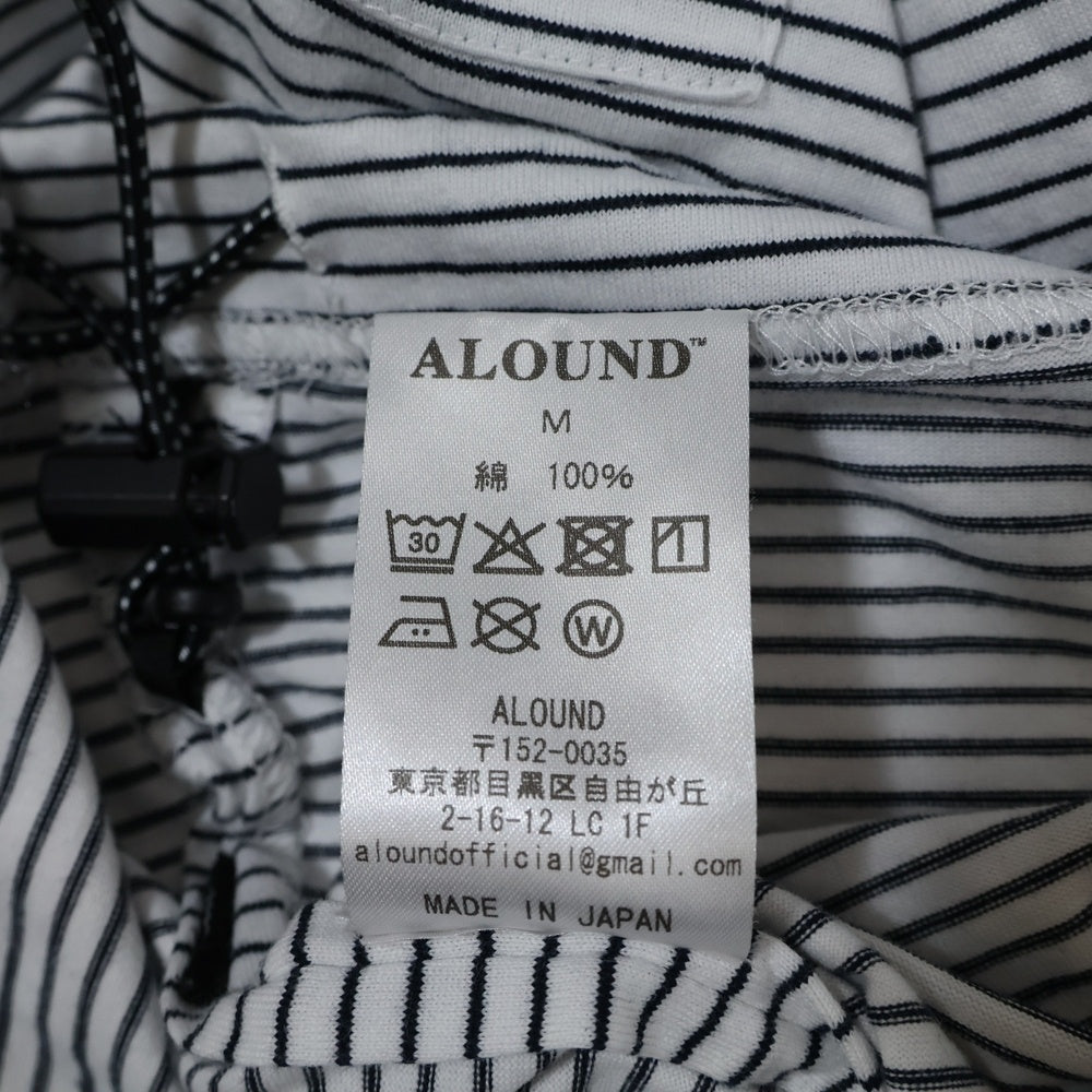 ALOUND(アラウンド) 24SS STRIPED OVERSIZE TEE オーバーサイズ ボーダー クルーネック Tシャツ ホワイト/ブラック