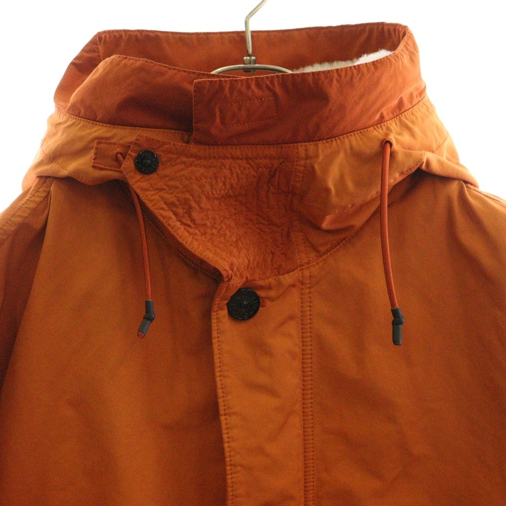 STONE ISLAND(ストーンアイランド) 19AW ウールライナー付き ムートンフード着脱可 2WAY ナイロン ロングコート オレンジ 711570449-A