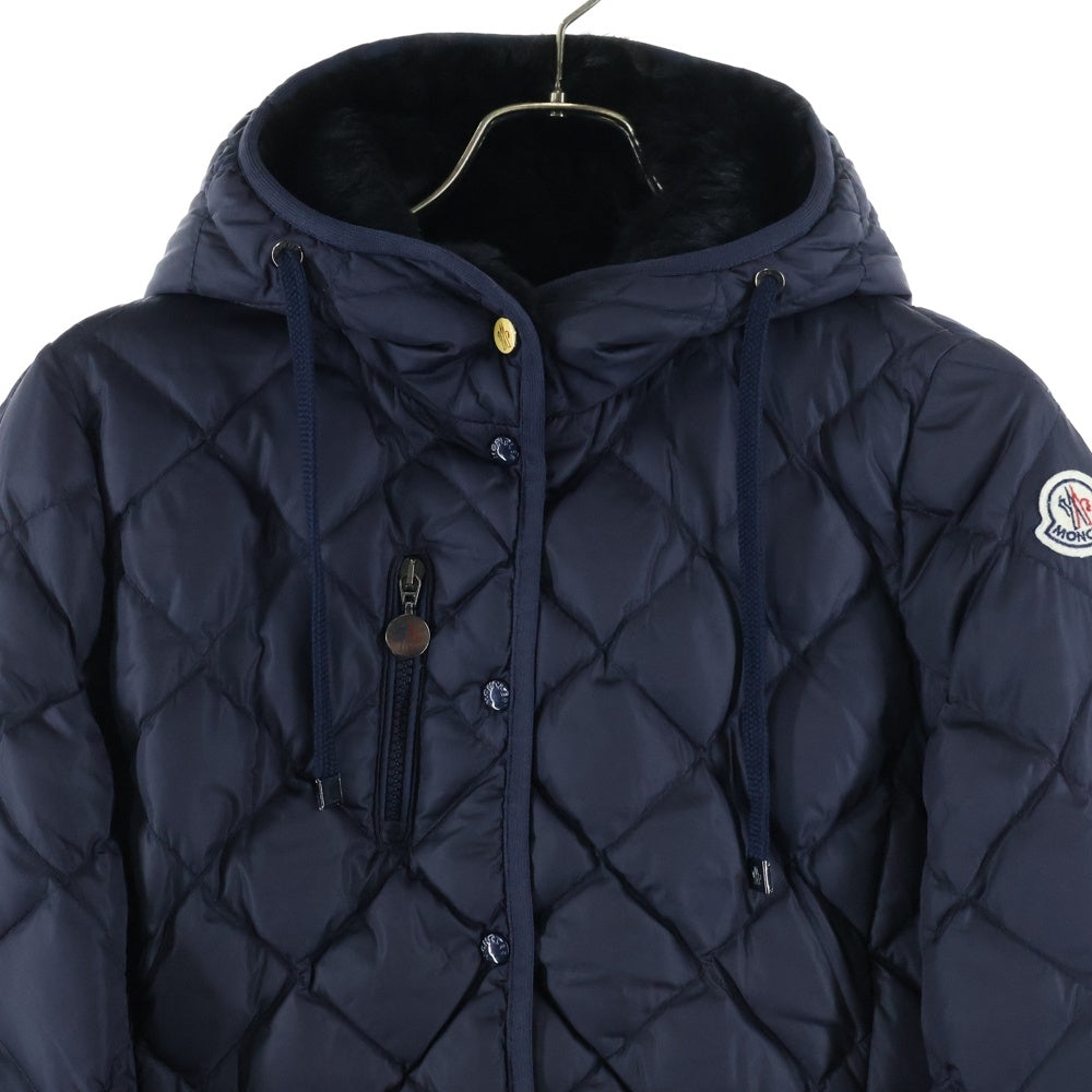 MONCLER(モンクレール) RONCE ロンス ファー付き キルティング ナイロンジップアップ ダウン ジャケット ネイビー 120934936015 68065
