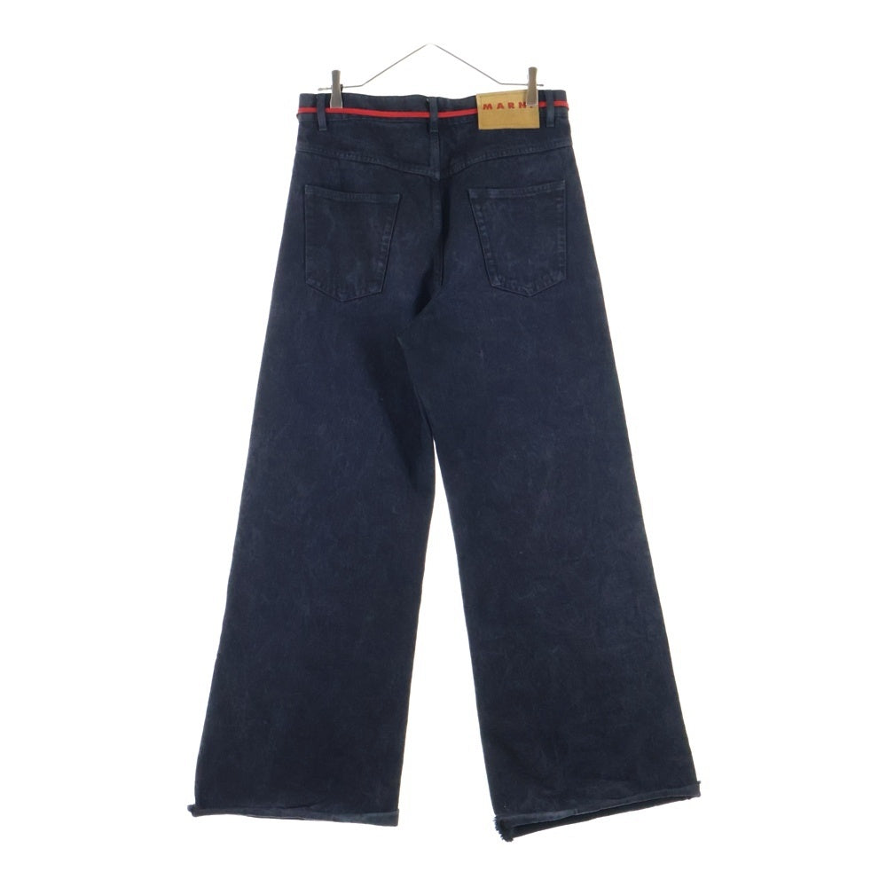 MARNI(マルニ) 23AW MARBLE DYED COTTON DENIM BLACK ワイドデニムパンツ ブラック
