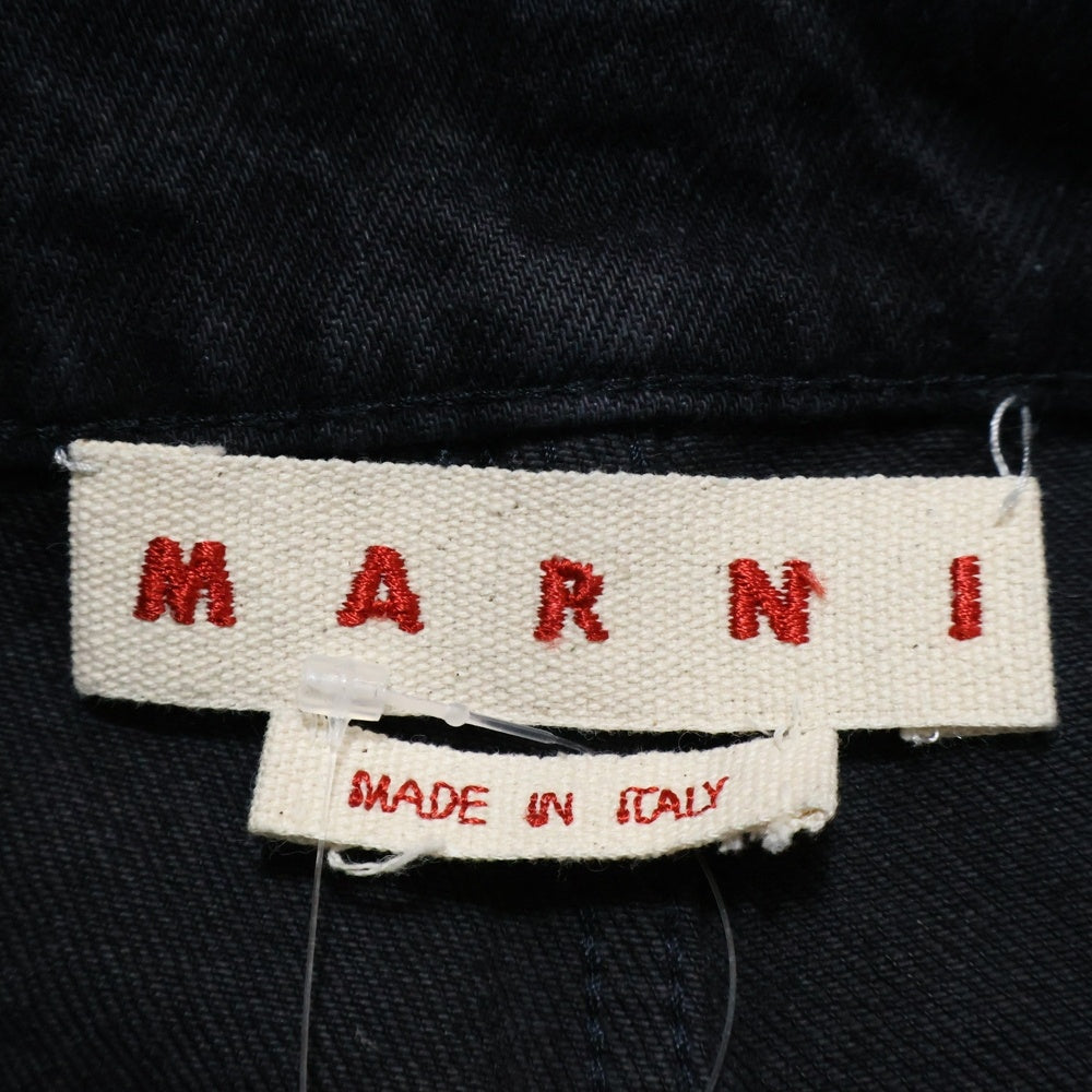 MARNI(マルニ) 23AW MARBLE DYED COTTON DENIM BLACK ワイドデニムパンツ ブラック