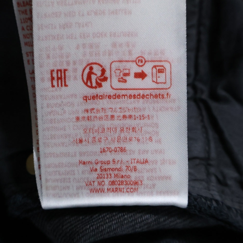 MARNI(マルニ) 23AW MARBLE DYED COTTON DENIM BLACK ワイドデニムパンツ ブラック