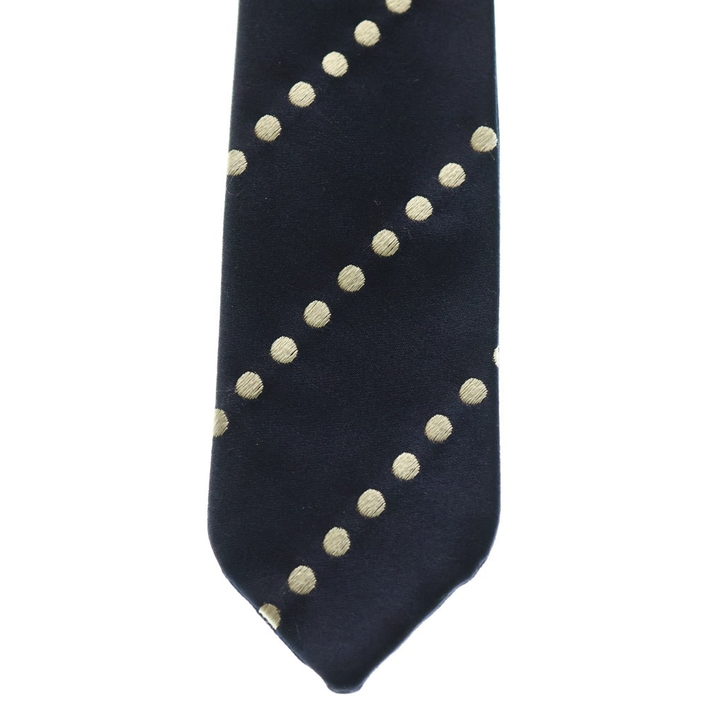 DOLCE & GABBANA(ドルチェアンドガッバーナ) シルク ドットナローネクタイ ネイビー