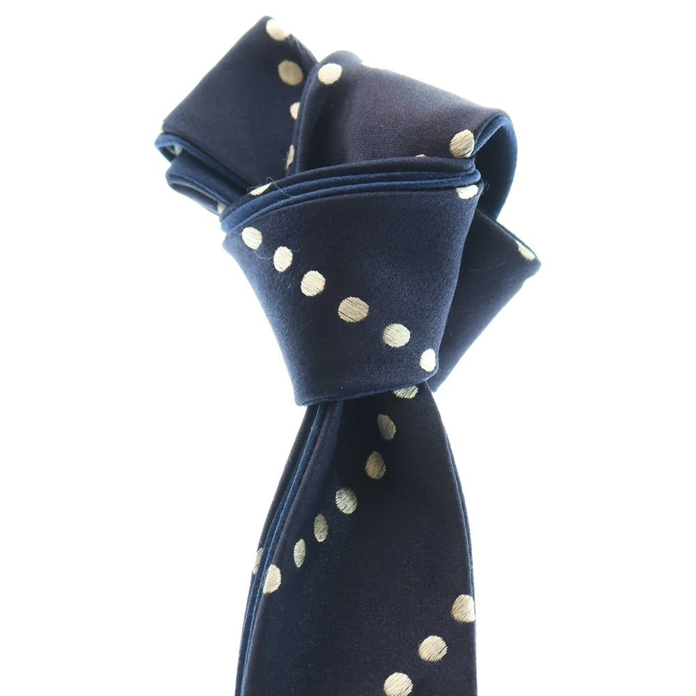 DOLCE & GABBANA(ドルチェアンドガッバーナ) シルク ドットナローネクタイ ネイビー