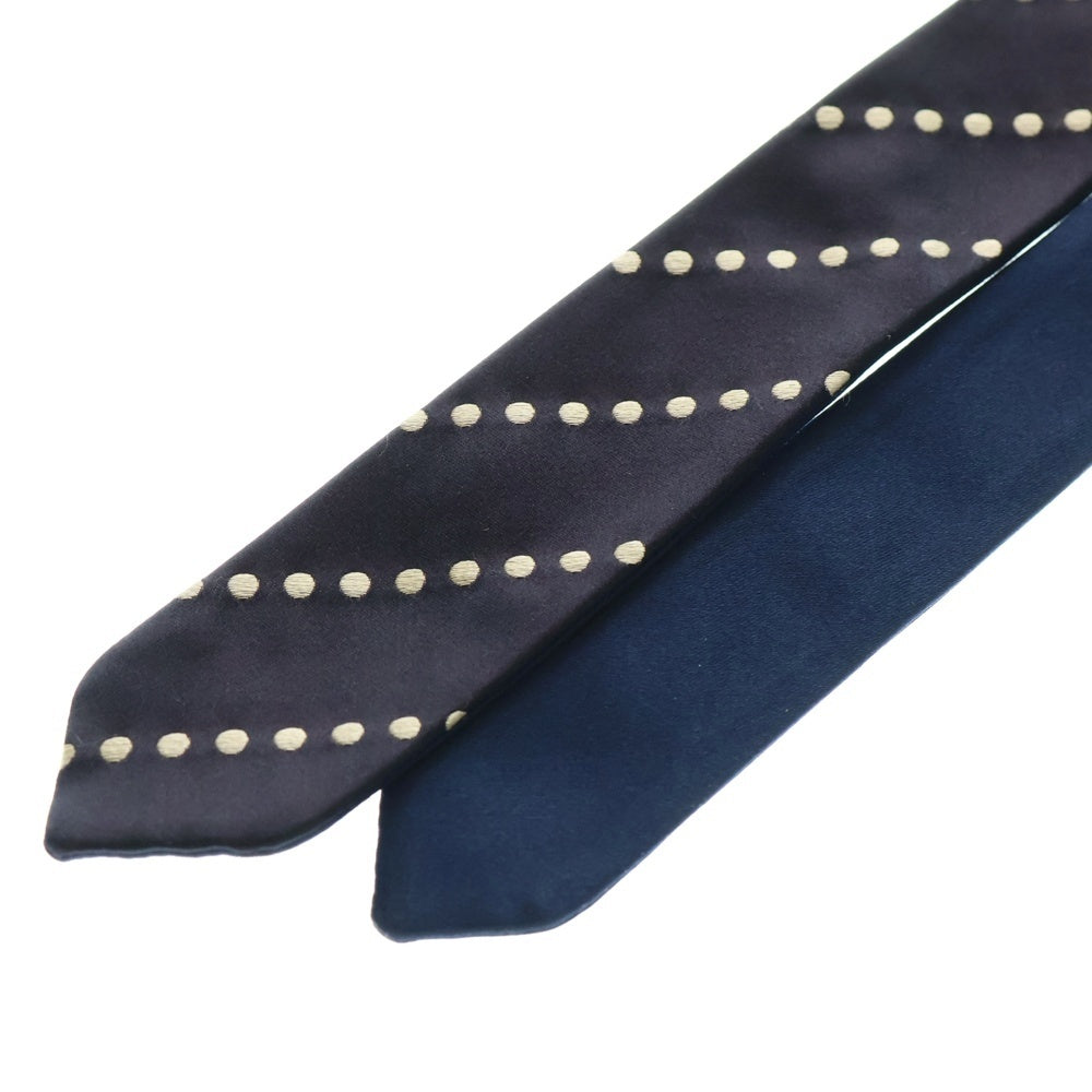 DOLCE & GABBANA(ドルチェアンドガッバーナ) シルク ドットナローネクタイ ネイビー