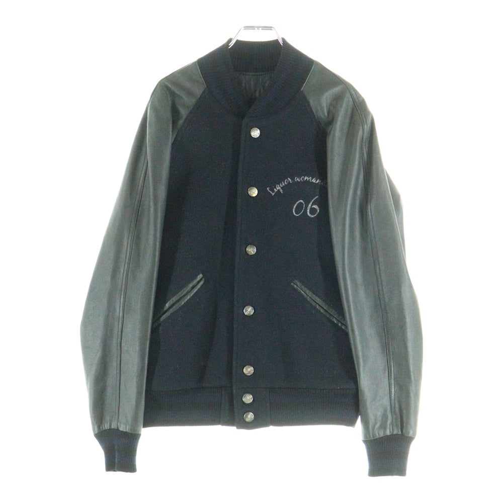 UNITED ARROWS(ユナイテッドアローズ) Liquor,woman&tears リカー ウーマン&ティアーズ アームレザーラグランジャケット ブルゾン ネイビー