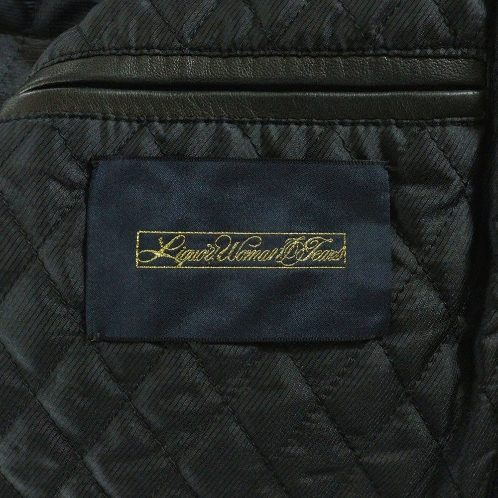 UNITED ARROWS(ユナイテッドアローズ) Liquor,woman&tears リカー ウーマン&ティアーズ アームレザーラグランジャケット ブルゾン ネイビー