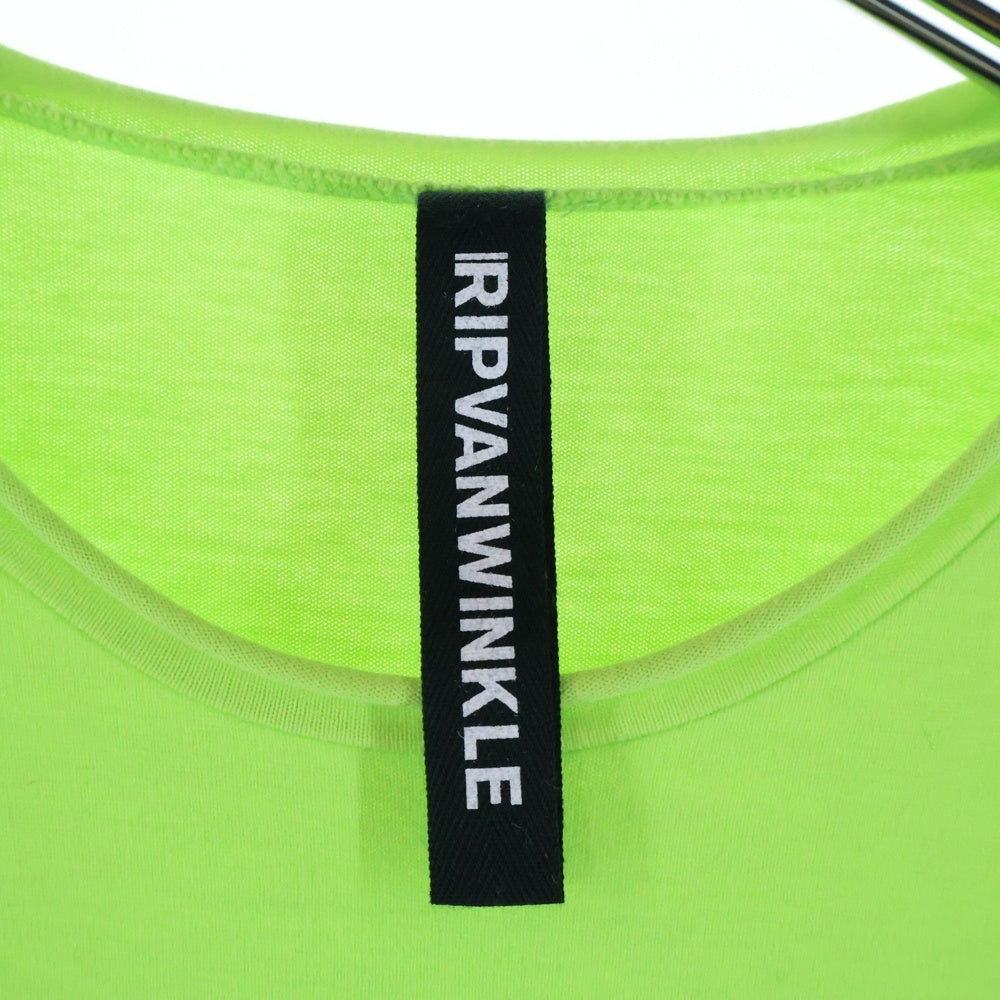NO BRAND(ノーブランド) IRIP VANWINKLE リップヴァンウィンクル クルーネック半袖Tシャツ カットソー イエロー