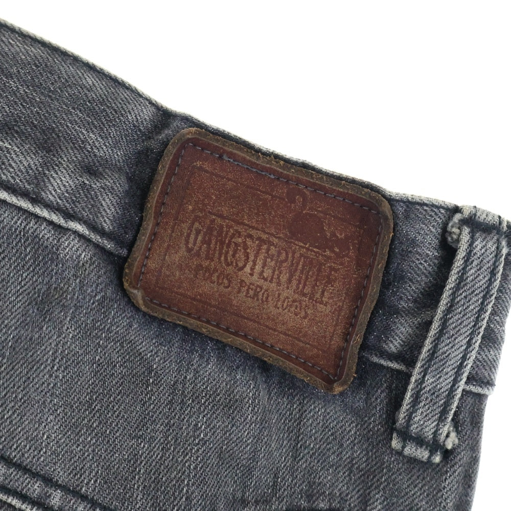 GANGSTERVILLE(ギャングスタービル) ウォッシュ加工ストレートデニムパンツ グレー