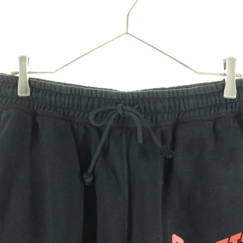 SAINT MICHAEL(セントマイケル) SWEAT SHORTS ロゴプリントスウェットハーフパンツ ブラック SM-YS8-0000-046