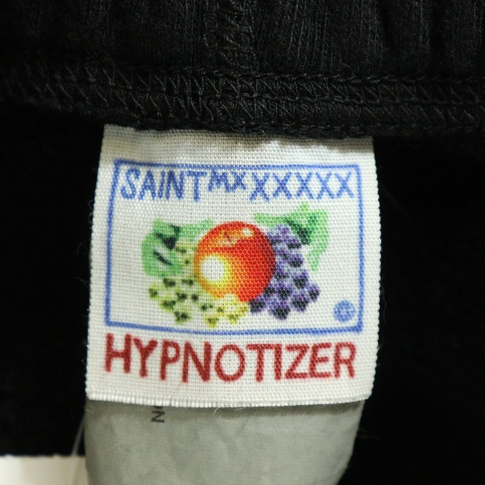 SAINT MICHAEL(セントマイケル) SWEAT SHORTS ロゴプリントスウェットハーフパンツ ブラック SM-YS8-0000-046