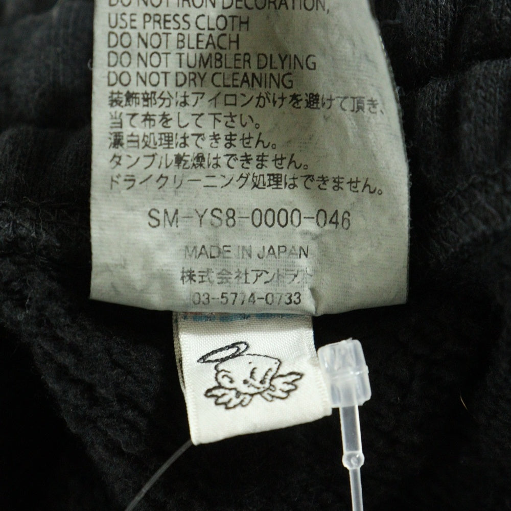 SAINT MICHAEL(セントマイケル) SWEAT SHORTS ロゴプリントスウェットハーフパンツ ブラック SM-YS8-0000-046