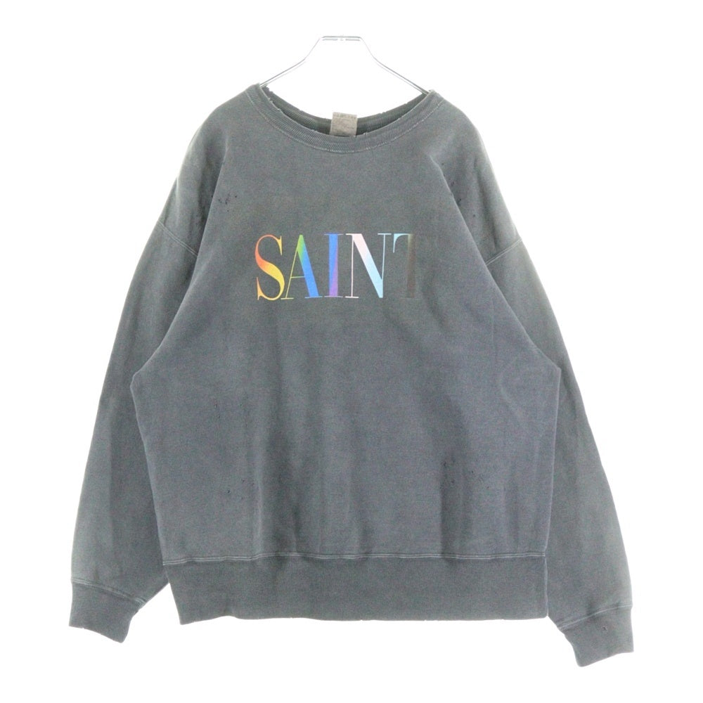 SAINT MICHAEL(セントマイケル) CREW SWEAT RAINBOW クルーネックスウェットトレーナー グレー SM-YS1-0000-030