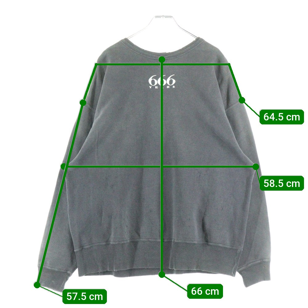 SAINT MICHAEL(セントマイケル) CREW SWEAT RAINBOW クルーネックスウェットトレーナー グレー SM-YS1-0000-030