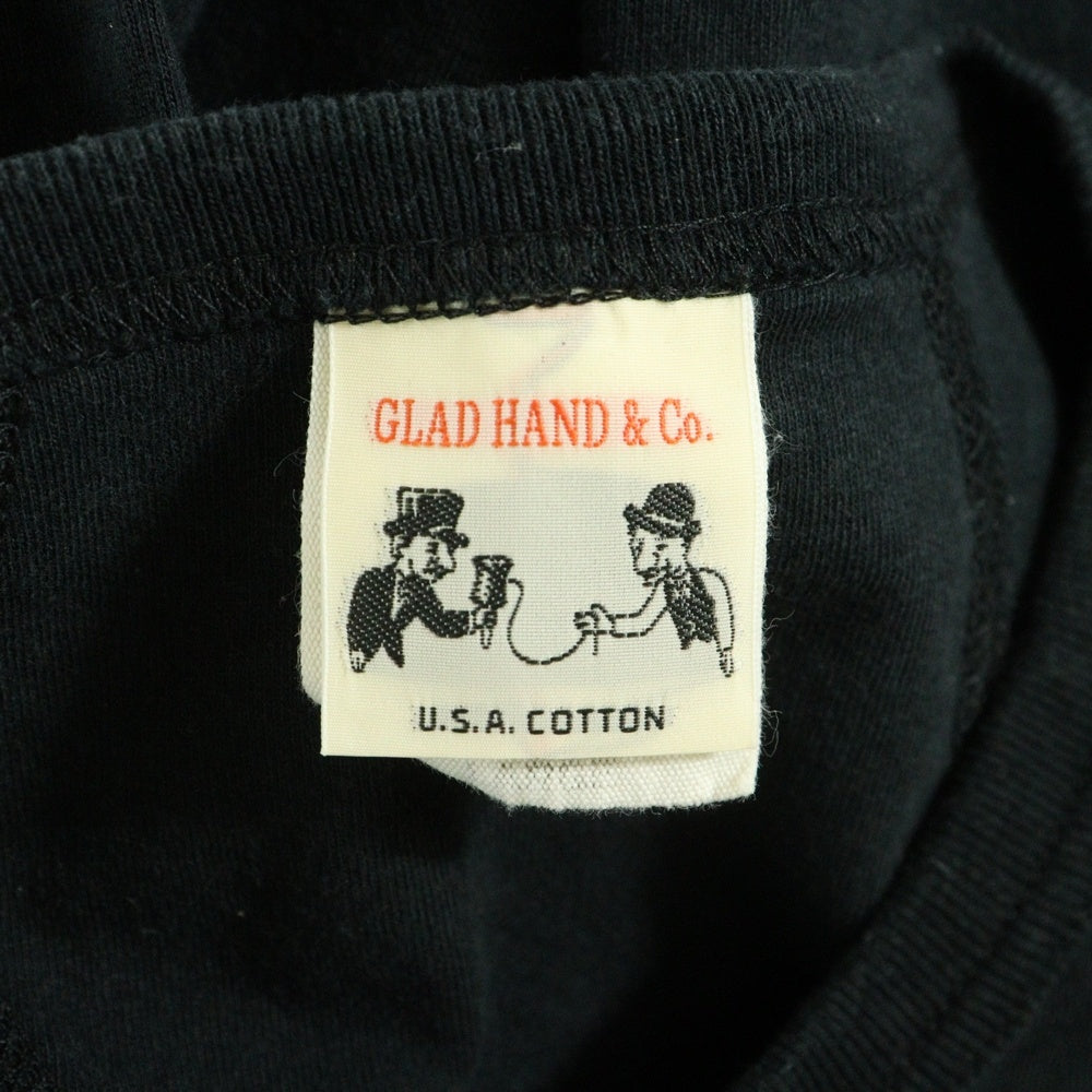 GLAD HAND(グラッドハンド) ヘンリーネック長袖Tシャツ カットソー ブラック