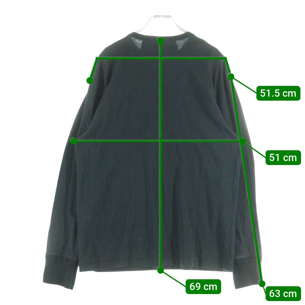 GLAD HAND(グラッドハンド) ヘンリーネック長袖Tシャツ カットソー ブラック