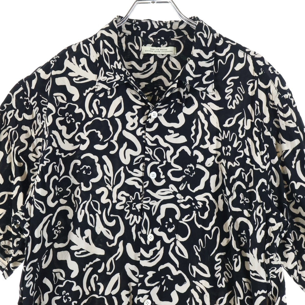 OLD JOE(オールドジョー) オープンカラー 総柄半袖シャツ ブラック