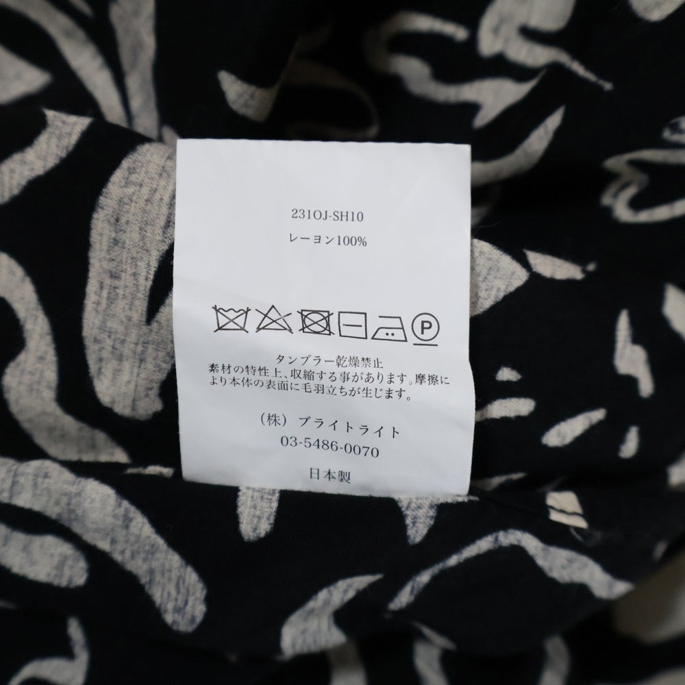 OLD JOE(オールドジョー) オープンカラー 総柄半袖シャツ ブラック